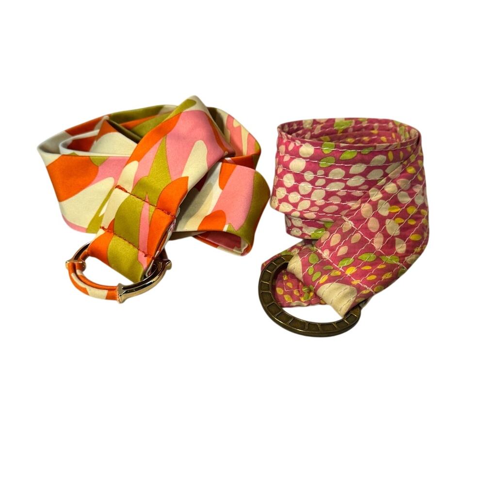 set of 2 J. Crew‎ fabric belts S/M, cotton, retro. paisley, preppy